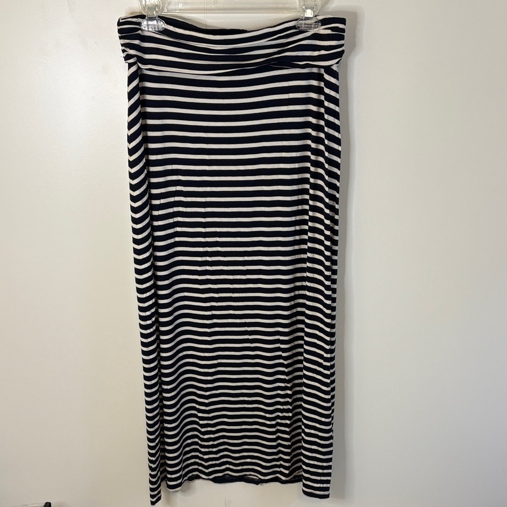 J. Crew Navy and White Striped Maxi Skirt 
M